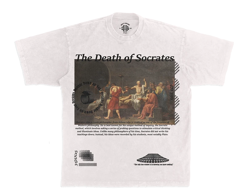 The Death of Socrates - Streetwear T-Shirt Design
