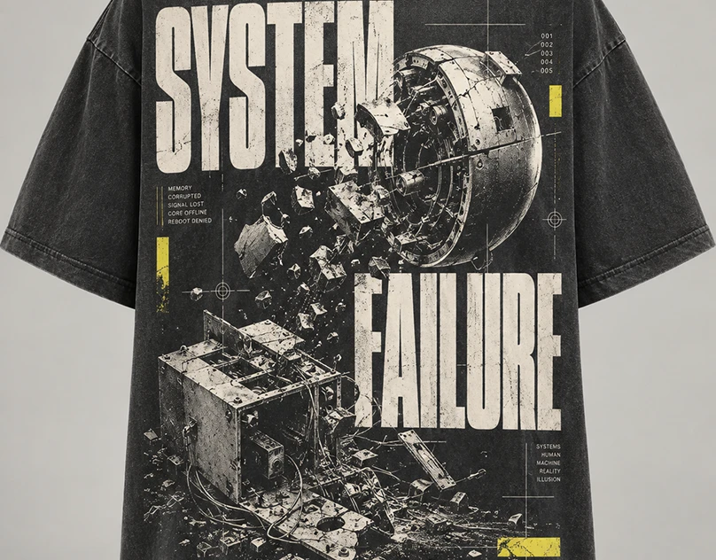 SYSTEM FAILURE — Brutalist Streetwear Design